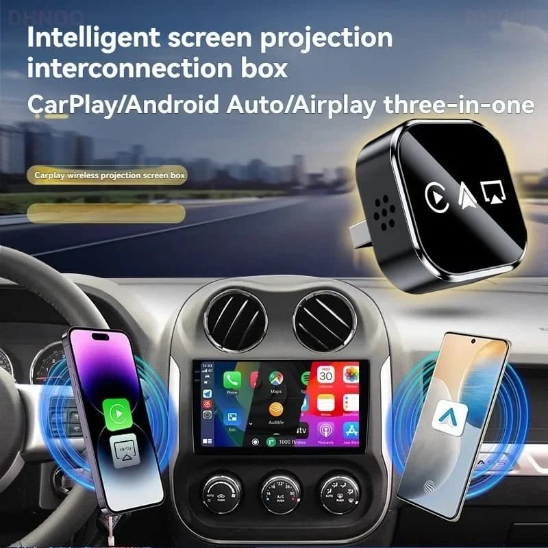 2026 Upgrade 4 In1 Wired to Wireless CarPlay Android Auto AirPlay Mirror Link Stable Bluetooth Adapter For Audi Benz Toyota VW - 5