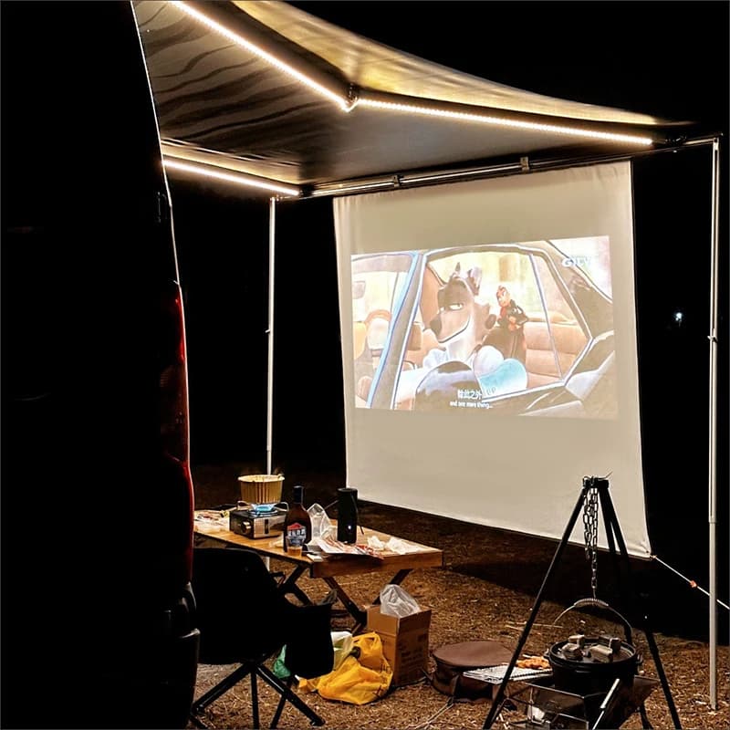 Folding Projection Screen Campervan Projector Screen Kits With C Channel Awning Bead Beder For Outdoor Camping Car Side Tent - 5