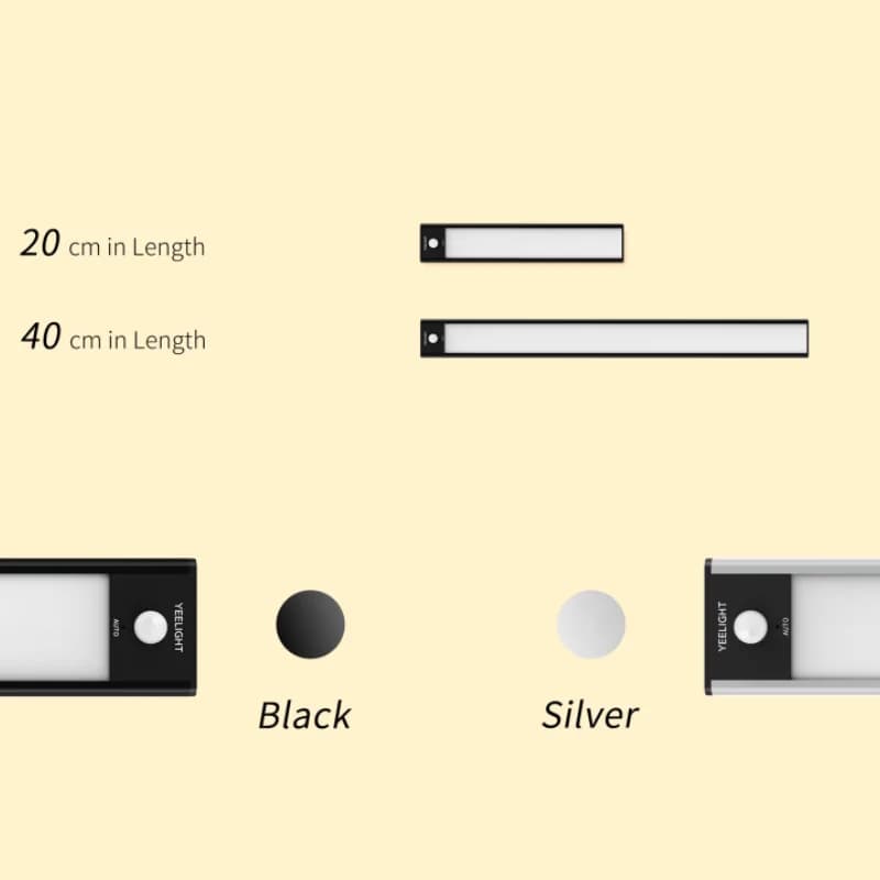 إضاءة حائط YEELIGHT مع مستشعر حركة LED شريط إضاءة ذكي يعمل بالاستشعار 20 سم/40 سم قابل لإعادة الشحن عبر USB لإضاءة الخزانة والممرات - 6