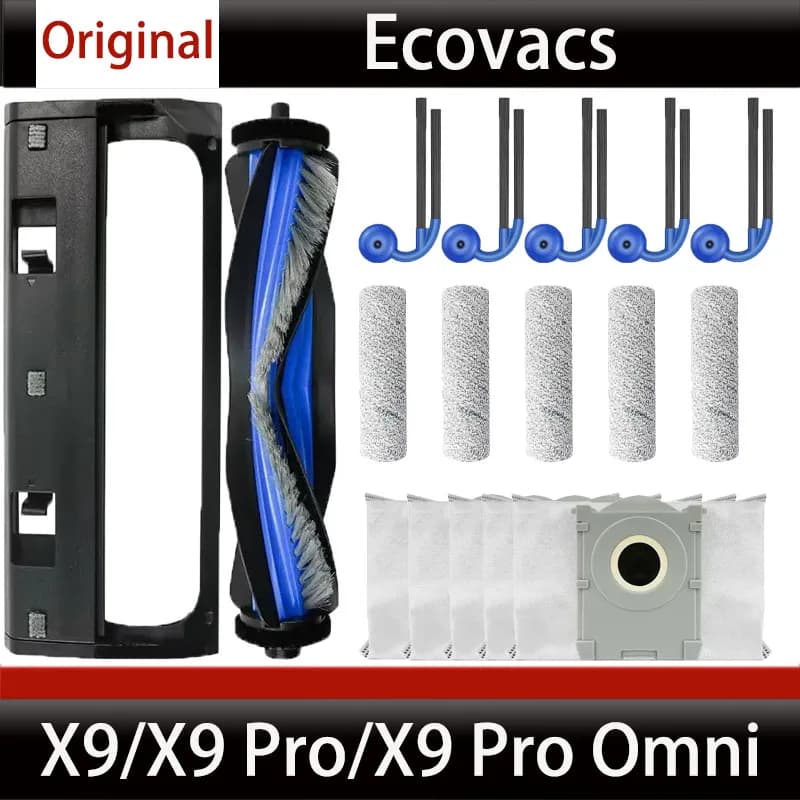 اكوفاكس X9 برو اومني اكسسوارات مكنسة كهربائية غطاء فرشاة رئيسي ل X9 برو اكياس غبار فرش جانبية قطع استهلاكية