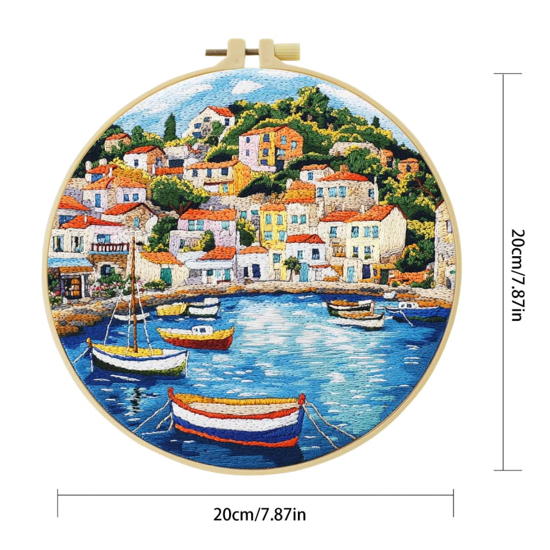 قطعة واحدة 20×20 سم/15×15 سم 7.87/6.3 بوصة عدة بدء التطريز عدة يدوية ديكور منزلي، سفينة، عدة تطريز - 5