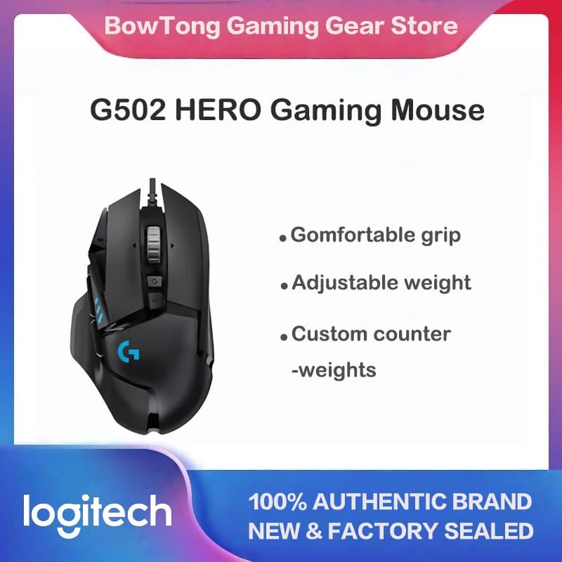 ماوس الألعاب السلكي Logitech G502 HERO Dominator مع ماكرو قابل للبرمجة ووزن قابل للتعديل ومستشعر HERO مناسب لألعاب Esports