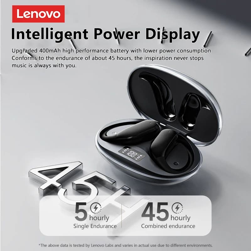سماعات رأس لينوفو XT55 لاسلكية بلوتوث 5.4، صوت محيطي HIFI، مكالمات HD، خطاف أذن OWS، إلغاء الضوضاء، سماعات رياضية - 3