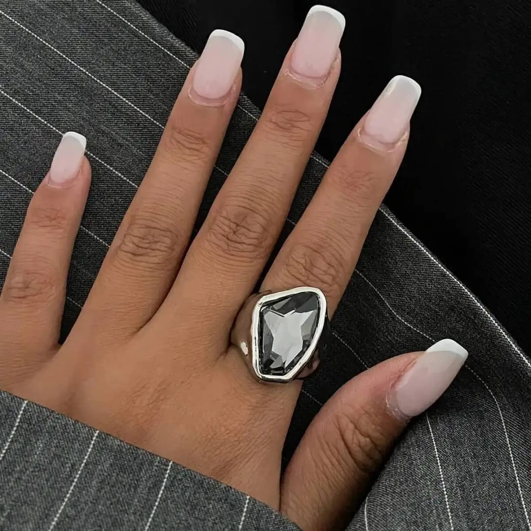 KunJoe Minimalist Acrylic Rhinestone Open Ring for Women Korean Fashion Geometry Adjustable Knuckle Ring Party Jewelry Lady Gift - 3