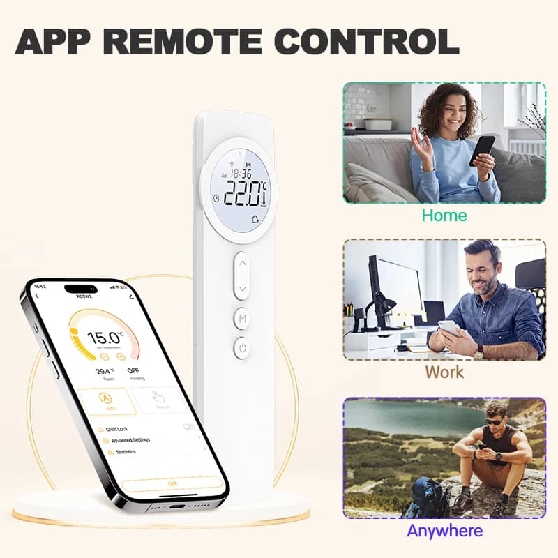ترموستات لاسلكي واي فاي RF433 للغلايات الغازية، تدفئة أرضية بالماء، متحكم ذكي في درجة الحرارة من تيا، متوافق مع أليكسا وجوجل هوم - 6