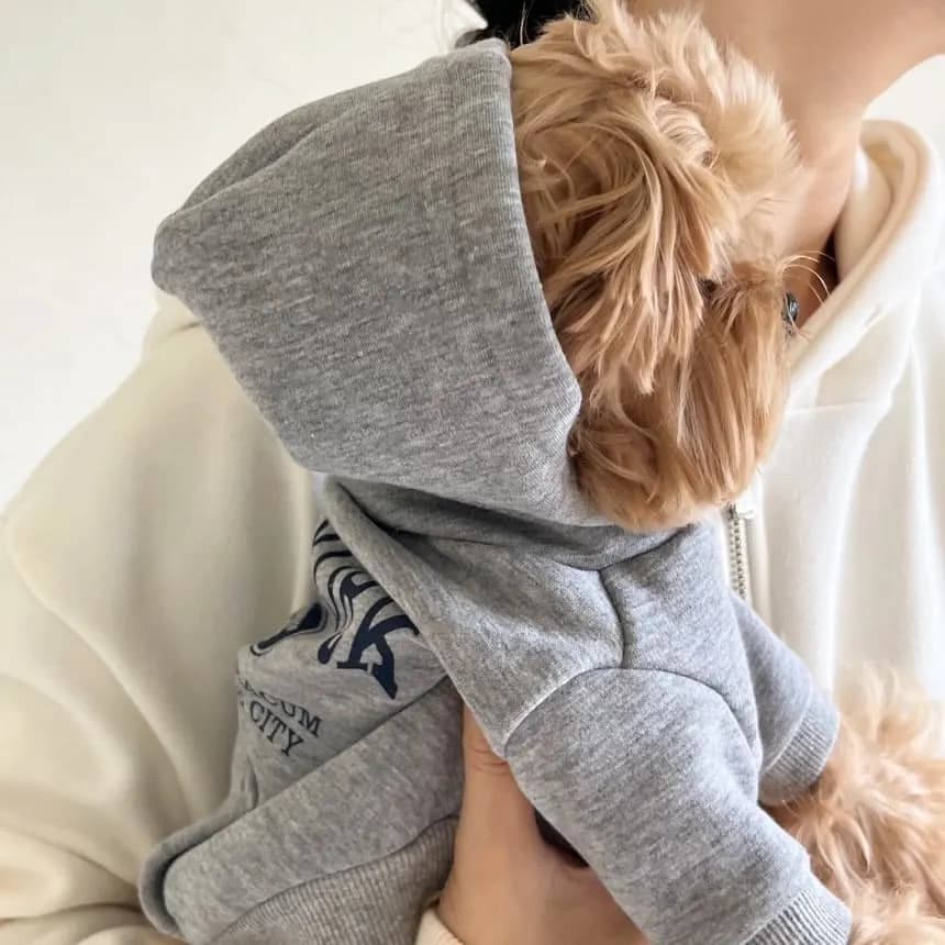 Warm Fleece-lined Hoodie for Pets Teddy Dogs And Cats Small Breed Puppies Casual Style Pet Clothing Raincoat Functionality - 4