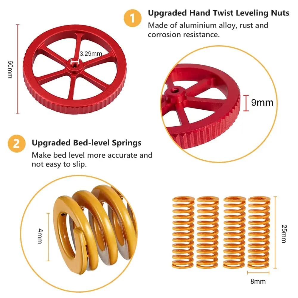 Creality official Ender 3 Pro Springs Upgrade, 3D Printer Bed Springs，Ender 3 Bed Leveling Springs Compatible for Ender 3 series - 2