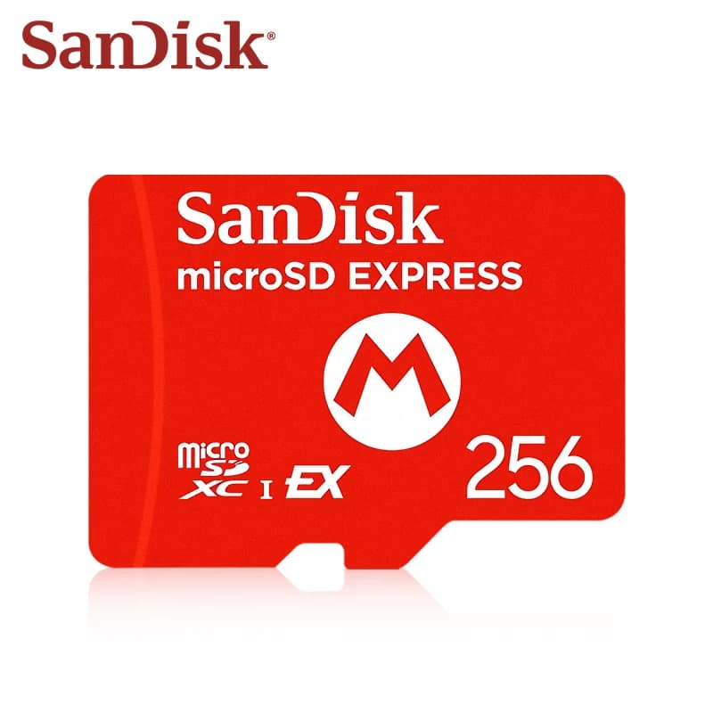 بطاقة ذاكرة SanDisk Professional Nintendo Switch 2 microSD EXPRESS بسعة 256 جيجابايت، بطاقة ذاكرة فلاش أصلية لجهاز الألعاب Switch2، بسرعة قصوى 880 ميجابايت