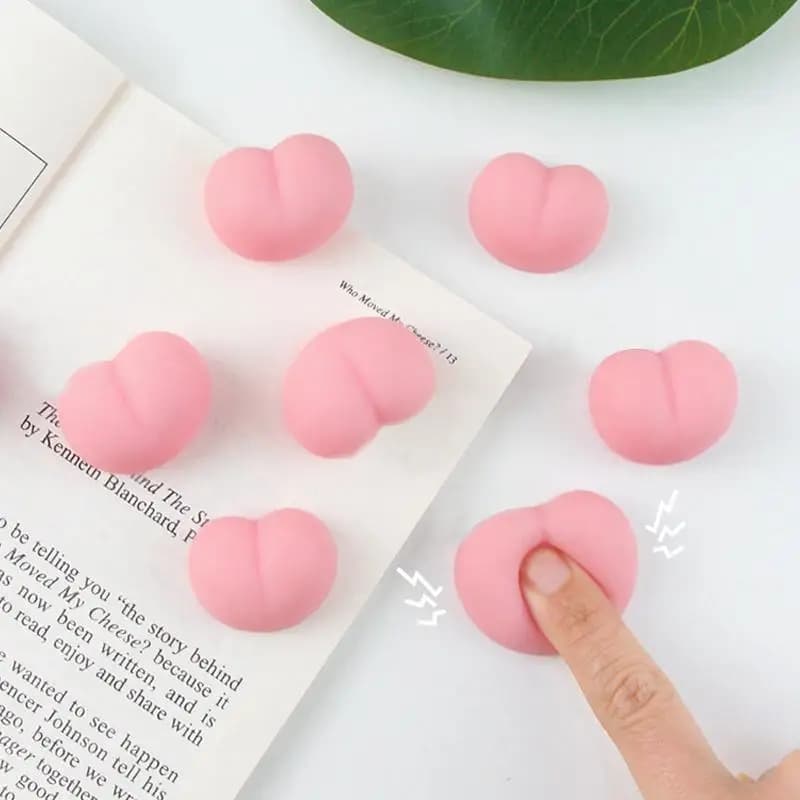 10Pcs Fun Noctilucent Butt Mochi Squeeze Stereo Relieve Stress Peach Bum Sticker Mobile Phone Decoration Accessories Toy - 2