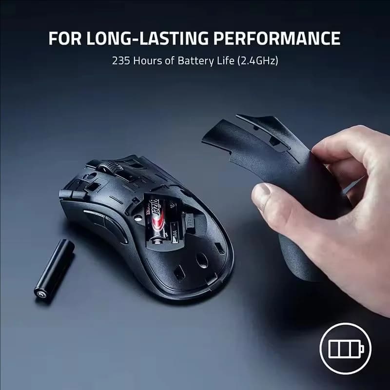ماوس الألعاب اللاسلكي Razer DeathAdder V2 X HyperSpeed مع 7 أزرار قابلة للبرمجة من الجيل الثاني ومفتاح ميكانيكي 5G وحساس بصري 14K DPI - 6