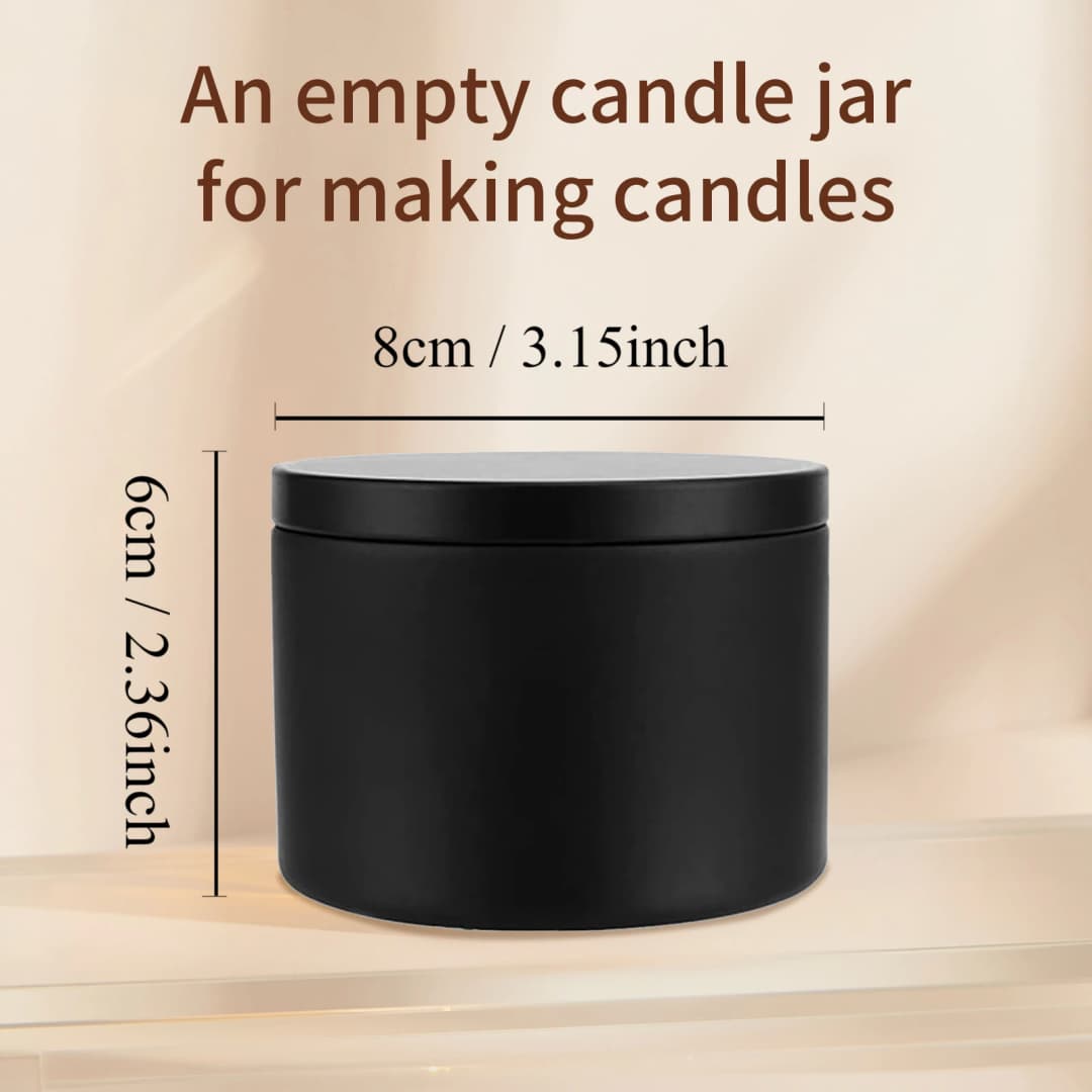 24-Pack 8oz/4oz Metal Candle Tins with Wood Grain Lids - Airtight, Leak-Proof Containers for DIY Crafts, Storage, and Gifts - 3