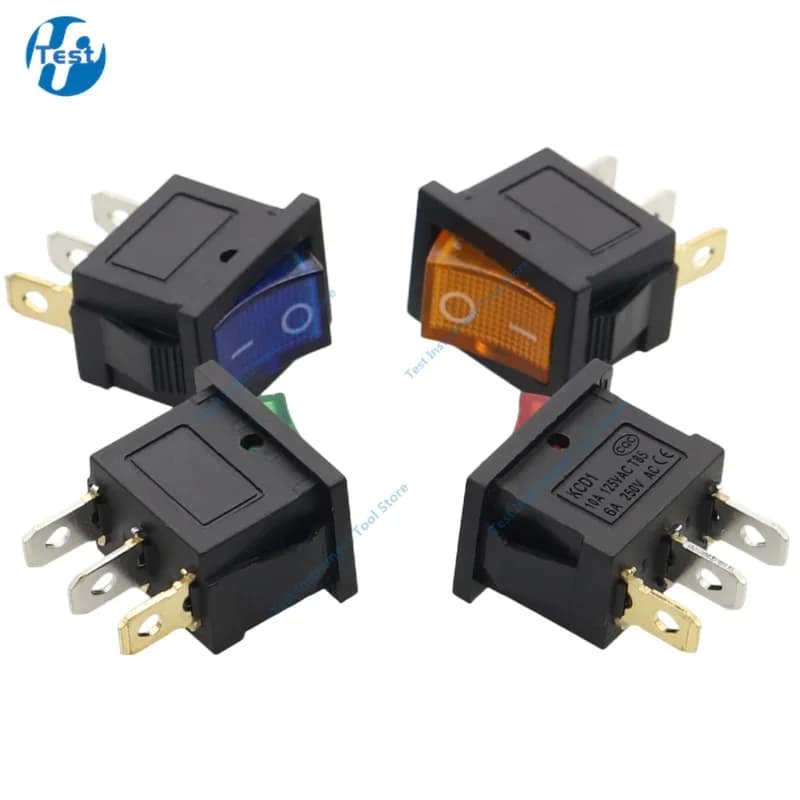 1pcs KCD1 Boat Car Rocker Switch 6A/10A 250V/125V AC ON-OFF on-off-on 250VAC 6A 125VAC 10A With Led Light 220V - 2