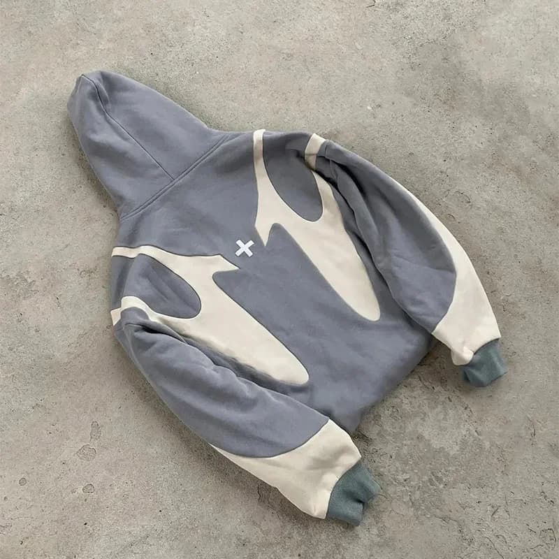 American  Retro Letter Printed Devil Pattern Hoodie Y2k Harajuku Casual Couple Zipper Hoodies Sweatshirt Fashion men's Clothing - 2