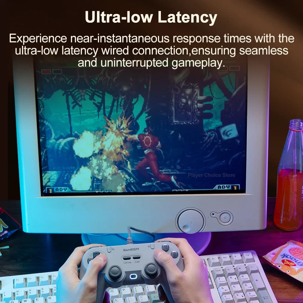 وحدة تحكم سلكية GameSir Retro Gamepads لجهاز الكمبيوتر بنظام ويندوز وSteam Switch مع عصا تأثير هول وزرين قابلين للبرمجة Tegenaria Lite - 4