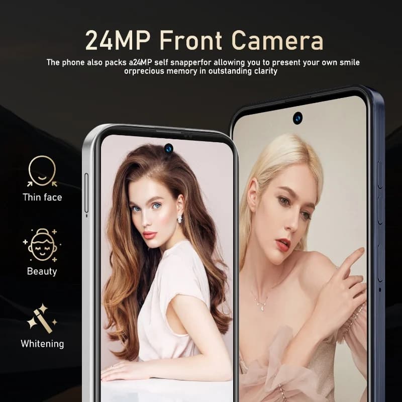 هاتف ذكي فوفي Global Vision I16 Pro 5G بنظام أندرويد، بطارية 5300 مللي أمبير في الساعة، 12 جيجابايت رام، 512 جيجابايت ذاكرة، شاشة 6.56 بوصة بدقة FHD+، كاميرا مزدوجة 24+48 ميجابكسل، يدعم 4G - 3