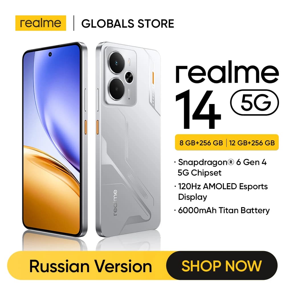 [2025 New] realme 14 5G Smartphone Snapdragon® 6 Gen 4 Chipset 6.67" 120Hz AMOLED Display 6000mAh Battery 45W Charge NFC IP69