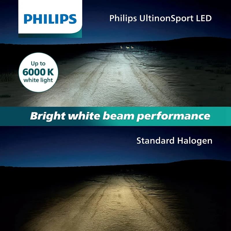فيليبس LED H1 ألتنيون LED أوتوماتيكي حزمة عالية/منخفضة 6000K ضوء أبيض بارد +160% كشاف أكثر سطوعًا تصميم مدمج 11258ULX2، زوج - 4