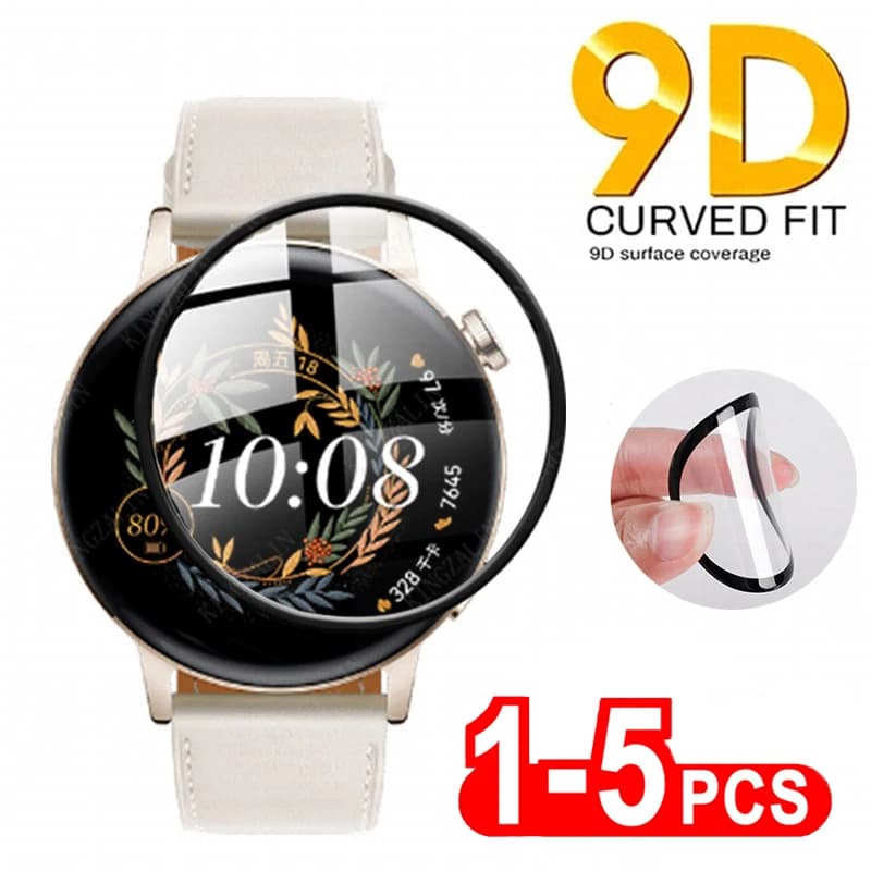زجاج مقسى لساعة Huawei Watch GT3 Pro Runner ES GT2E GT 2 مقاس 46/42 ملم، واقي شاشة وإكسسوارات ساعة ذكية