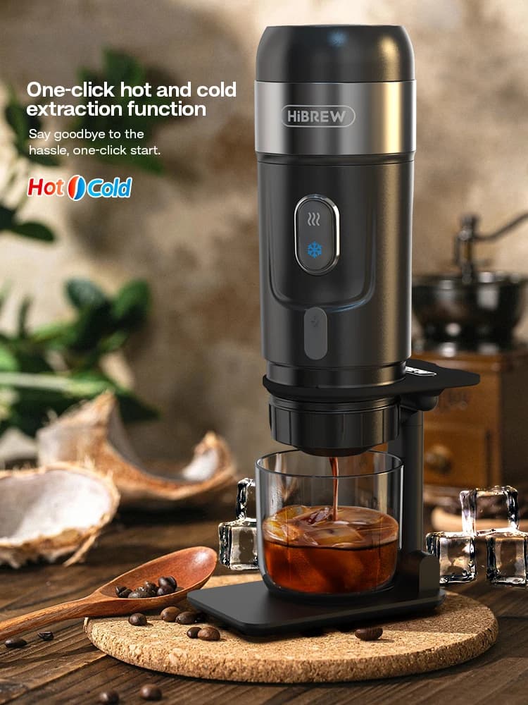 HiBREW Portable Coffee Machine for Car & Home,DC12V  Expresso Coffee Maker Fit Nexpresso Dolce  Pod Capsule  Coffee Powder H4A - 5
