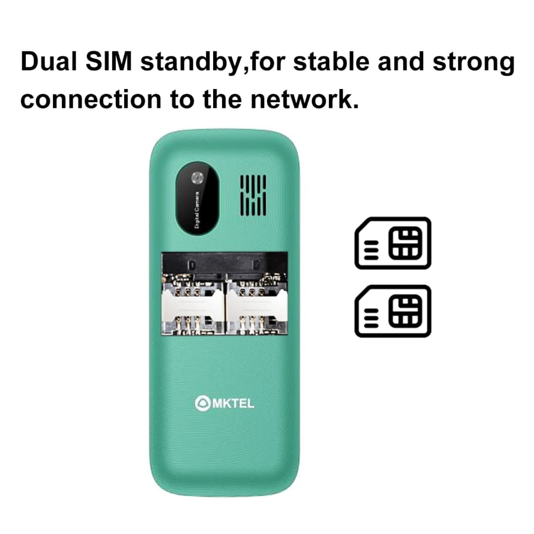 هاتف MKTEL M2023 بشاشة 1.77 بوصة وبطارية 800 مللي أمبير وسيم مزدوج وراديو FM وكاميرا 0.08 ميجابكسل مع مصباح يدوي لهواتف كبار السن - 6