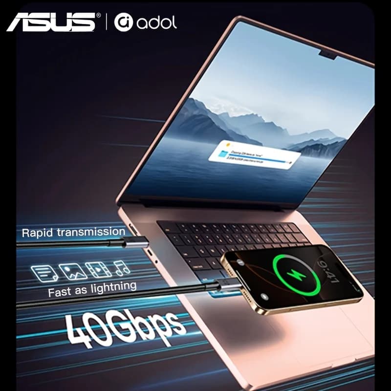 ASUS USB4 Cable 40Gbps 240W 8K For Thunderbolt 4 Type C Fast Charging Thunderbolt3 USB 4.0 USB C to C Data Transfer Cable - 3