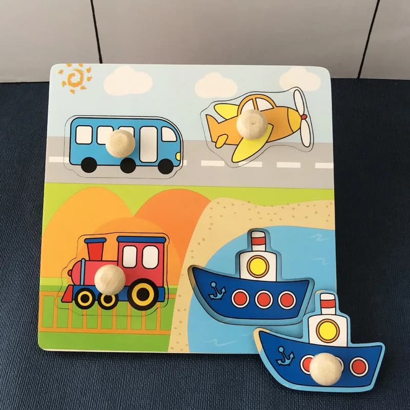 Montessori Wooden Toys for Babies 1 2 3 Years Boy Girl Gift Baby Development Games Wood Puzzle for Kids Educational Learning Toy - 5