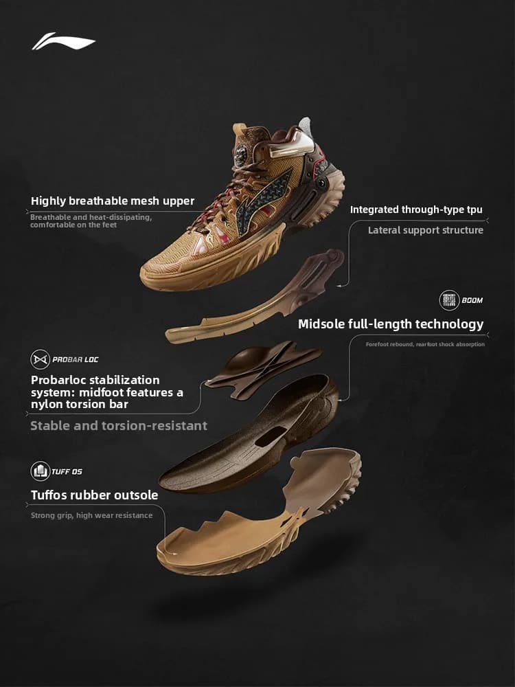 LI NING JIEAO 2High أحذية كرة سلة خارجية عالية للرجال عملية جديدة مقاومة للاهتراء أحذية رياضية للمراهقين - 6