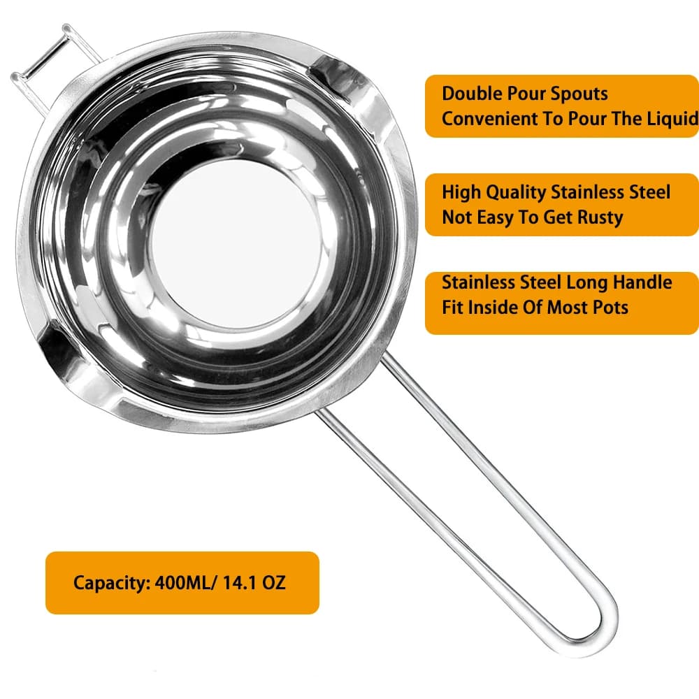 Candle Making Pouring Pot High Quality Stainless Steel Double Boiler Wax Melting Pot DIY Candle Making Starter Kit For Beginer - 2