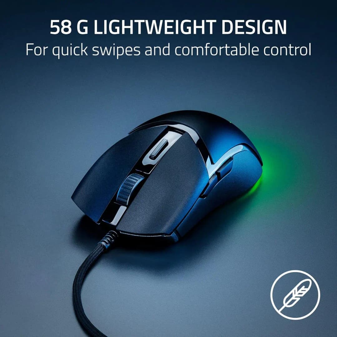 Original Razer Cobra 58g Lightweight Wired Gaming Mouse Optical Mouse Switches Gen-3 Chroma Lighting with Gradient Underglow - 6