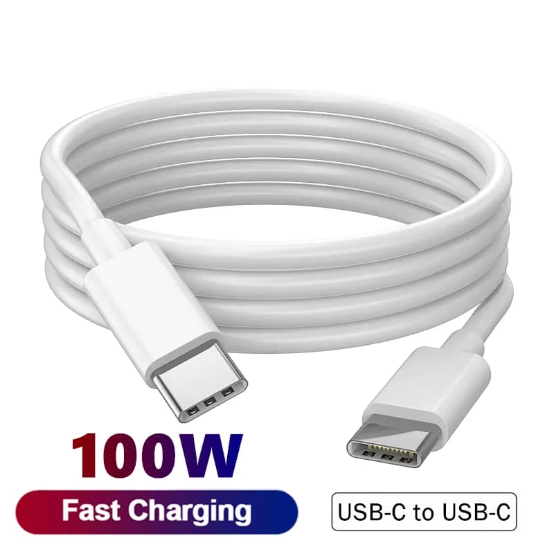 كابل شحن سريع PD 100W من USB-C إلى USB-C لهواتف iPhone 15 و16 و17 Pro Max وHuawei Mate 60 وXiaomi وSamsung كابل بيانات من Type C إلى Type C