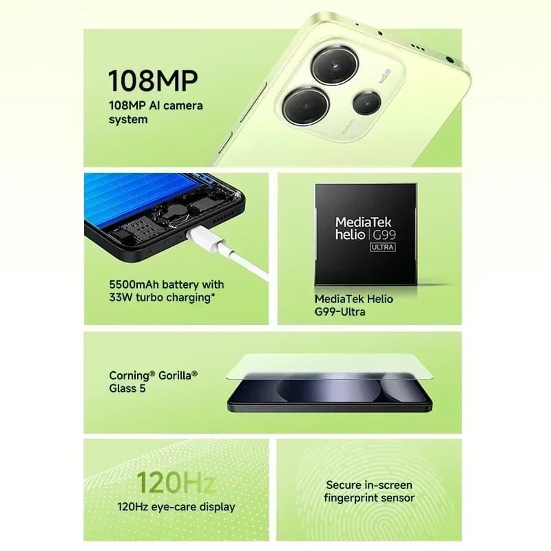 【العرض العالمي الأول】الإصدار العالمي Xiaomi Redmi Note 14 معالج MediaTek Helio G99 - كاميرا فائقة 5500 مللي أمبير 6.67 بوصة شاشة AMOLED بمعدل تحديث 120 هرتز 108 ميجابكسل أ - 4