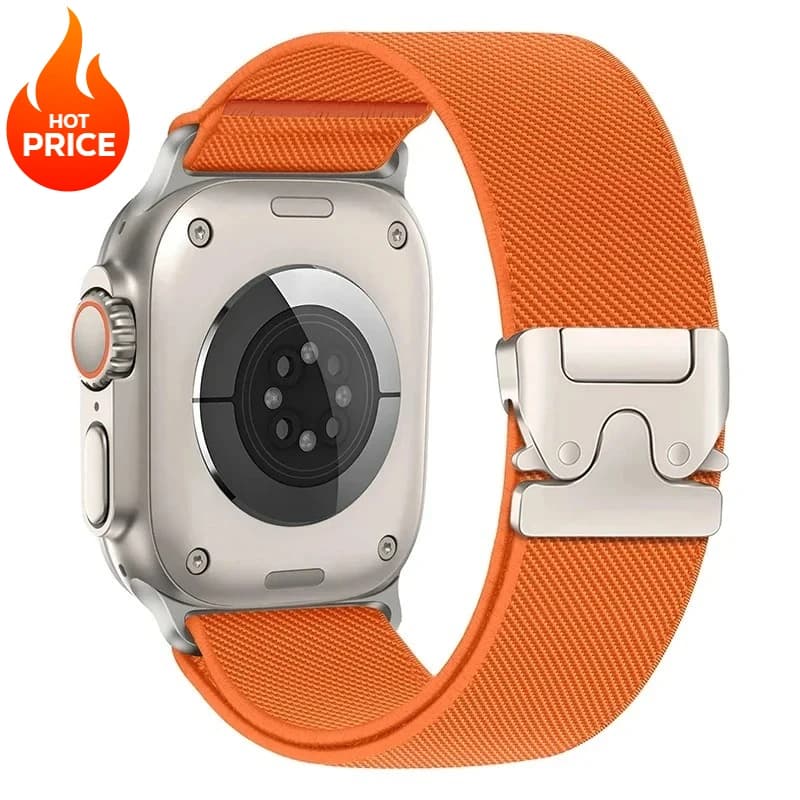 parachute buckle Nylon Strap for Apple Watch band Ultra 2 49mm 46-42-45mm 41-44mm Elastic Bracelet IWatch Series 10 9 8 7 6 SE - 5