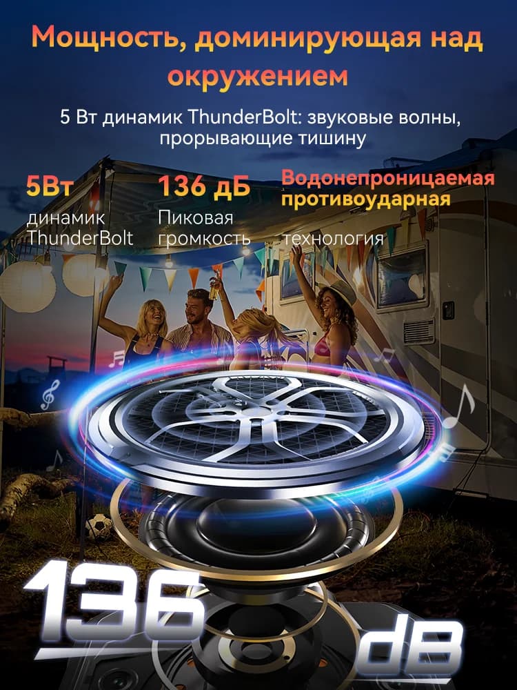 Android 15 Смартфон Cubot King Kong Power 5, 6.88" 120Hz Screen, 15300mAh Battery, 16GB RAM (6+10) 128GB ROM,MTK G100 5W Speaker - 4