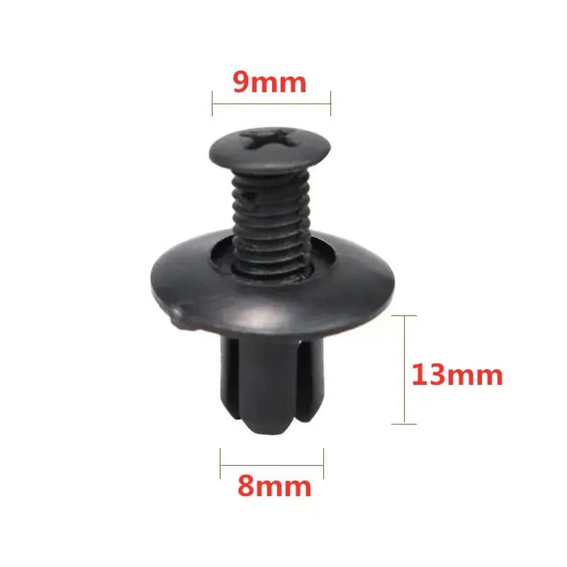 1/5/10/30/50/100pcs 8mm Plastic Rivets Fasteners Screw Car Bumper Fender Black Rivet Car Fastener Clips for Toyota Focus Kia Nis - 4