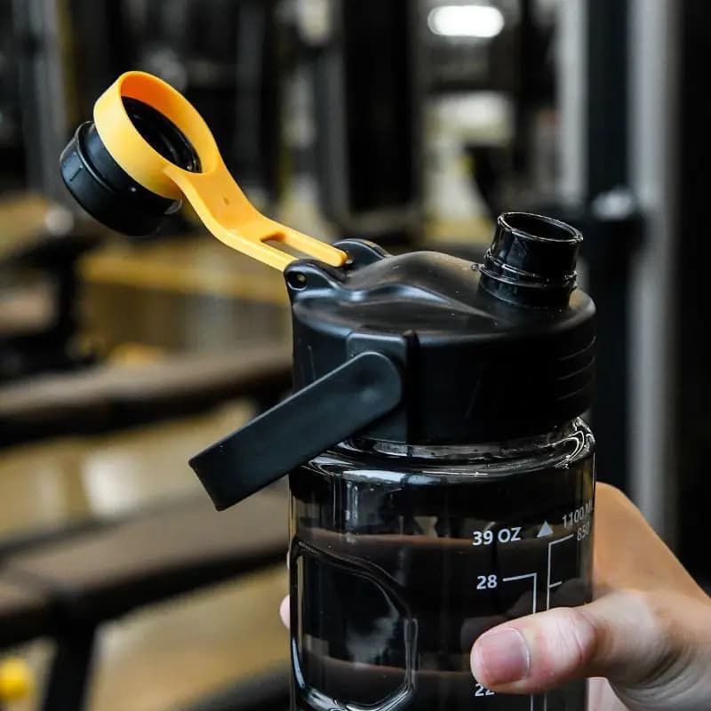 LUSQI 1.5L/2L/3L Sports Water Bottle Large Capacity Plastic Cup Leak-proof With Straw And Time Marker For Home Outdoor Sports - 5