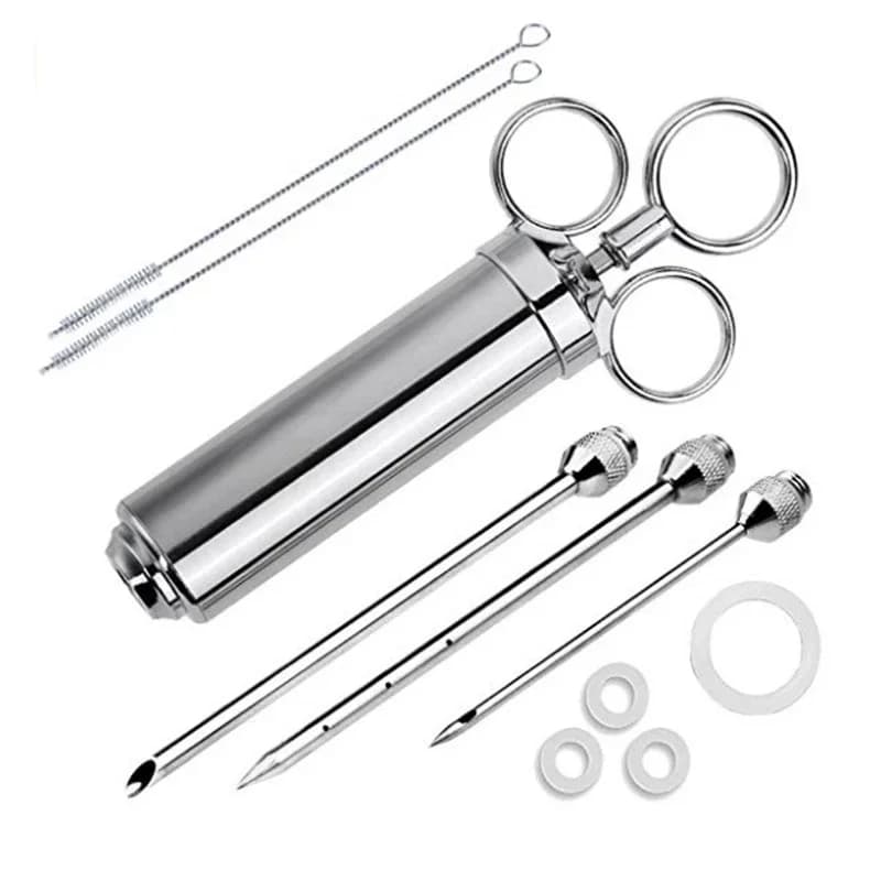 Grill 2-oz Marinade Seasoning Injector Turkey Meat Injectors Stainless Steel Cooking Syringe Injection With 2-5 Needles - 6