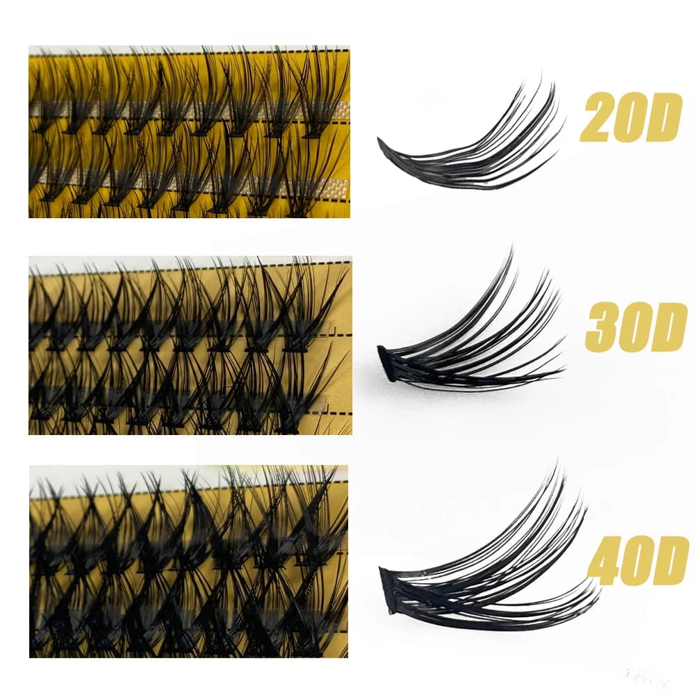 رموش منك 20D/30D علبة واحدة/60 حزمة تمديد رموش طبيعية 3D روسيا رموش فردية تجميع أدوات مكياج رموش أهداب - 4