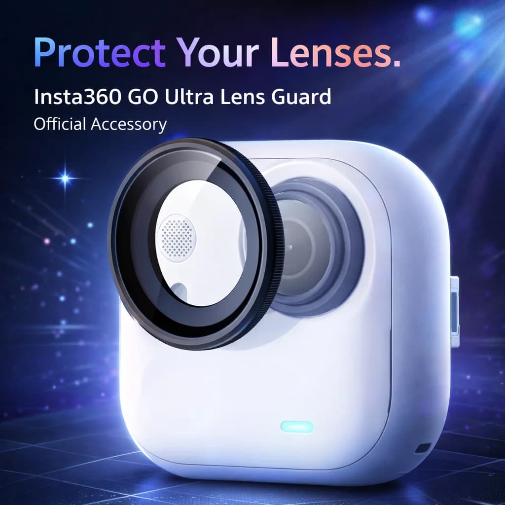 حارس عدسة Insta360 GO Ultra عبوة مزدوجة إكسسوار رسمي تصميم برغي زجاج منحني مطلي عالي الدقة بدون حجب - 3