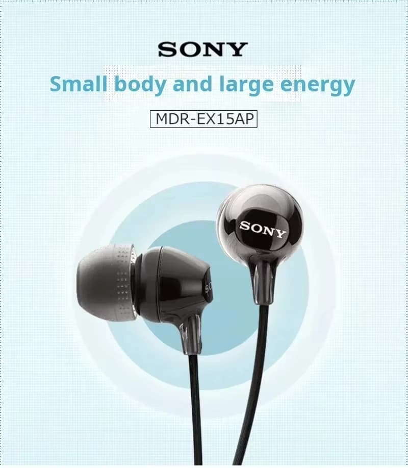 Original Sony MDR-EX15AP Wired Earphones HiFi Stereo Noise Cancelling Headset for Music - 2