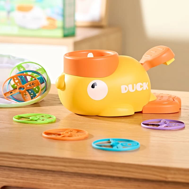 Launcher Air Saucer Rocket Games Sports Child Flying Disc Air Bounce Pokes Propeller Duck Elephant for Children Outdoor Toys - 5