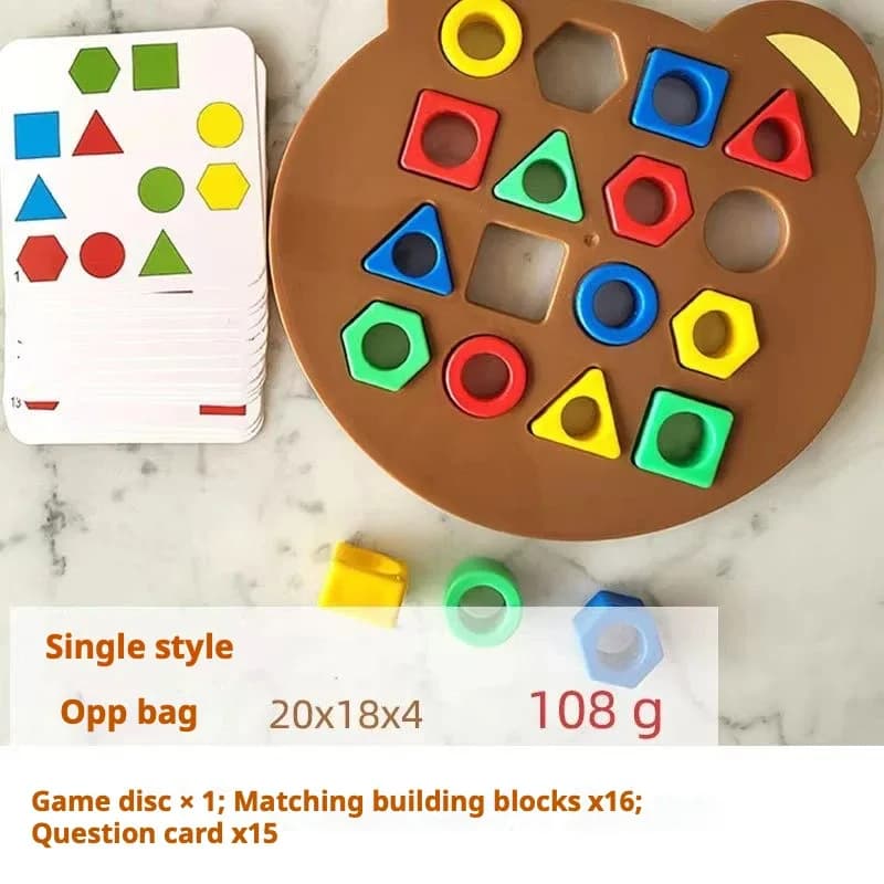 Geometric Shape Matching Puzzle, Montessori Wooden Sorting Toy for Toddlers, Educational Cognitive Training Game for Kids - 6