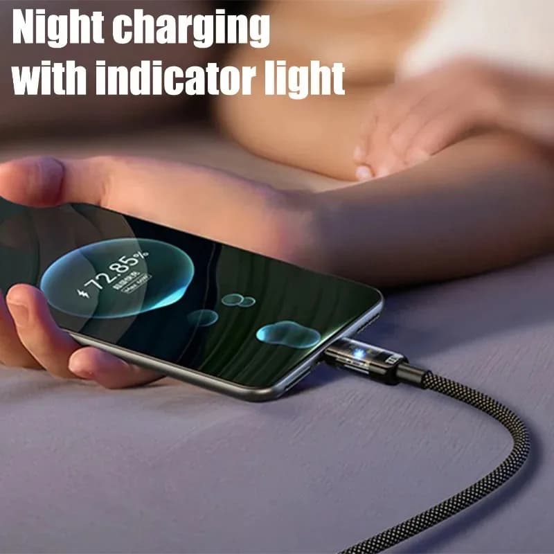 سلك شاحن سريع 240 واط 10 أمبير، كابل USB C نايلون مضفر شفاف نوع C لملحقات هواتف سامسونج وآيفون وشاومي وريدمي - 5