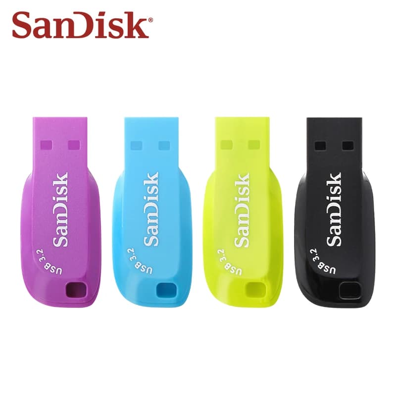 محرك أقراص فلاش SanDisk USB 3.2 بسعات 128GB و64GB و32GB بسرعة تصل إلى 100Mb/s ذاكرة تخزين أصلية للكمبيوتر U disk