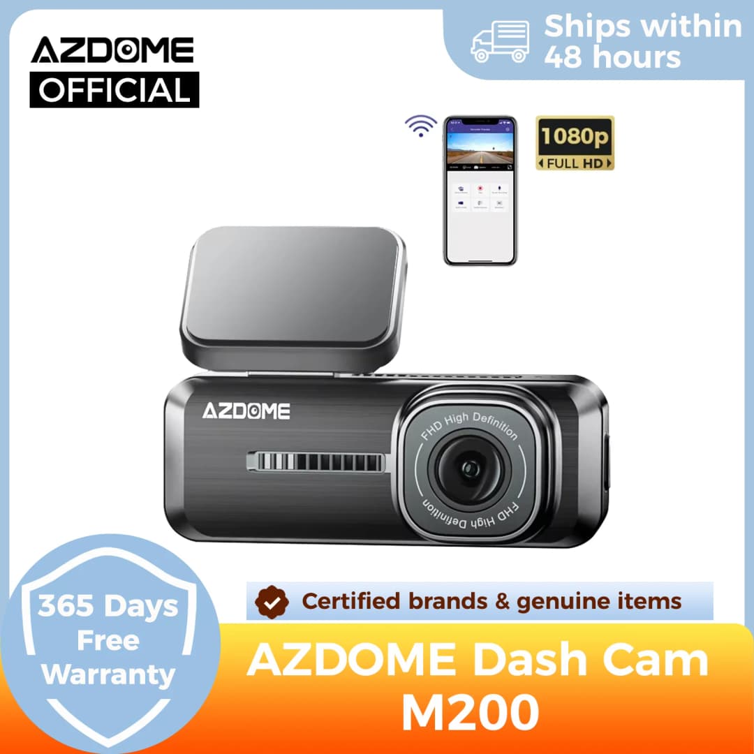 AZDOME M200 كاميرا لوحة قيادة تحكم صوتي باللغة الإنجليزية 2K DVR سيارة كاميرا واي فاي للمركبة رؤية ليلية مستشعر G مراقب وقوف السيارات 24 ساعة