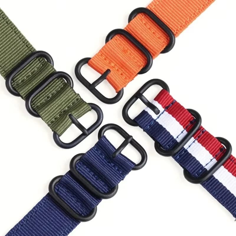 حزام ساعة رياضي من Nylon المنسوج، مقاس 18 و20 و22 و24 ملم، متوافق مع Samsung Galaxy 7 و6 و4 و5، Gear S3 Classic Active 2، Amazfit - 2