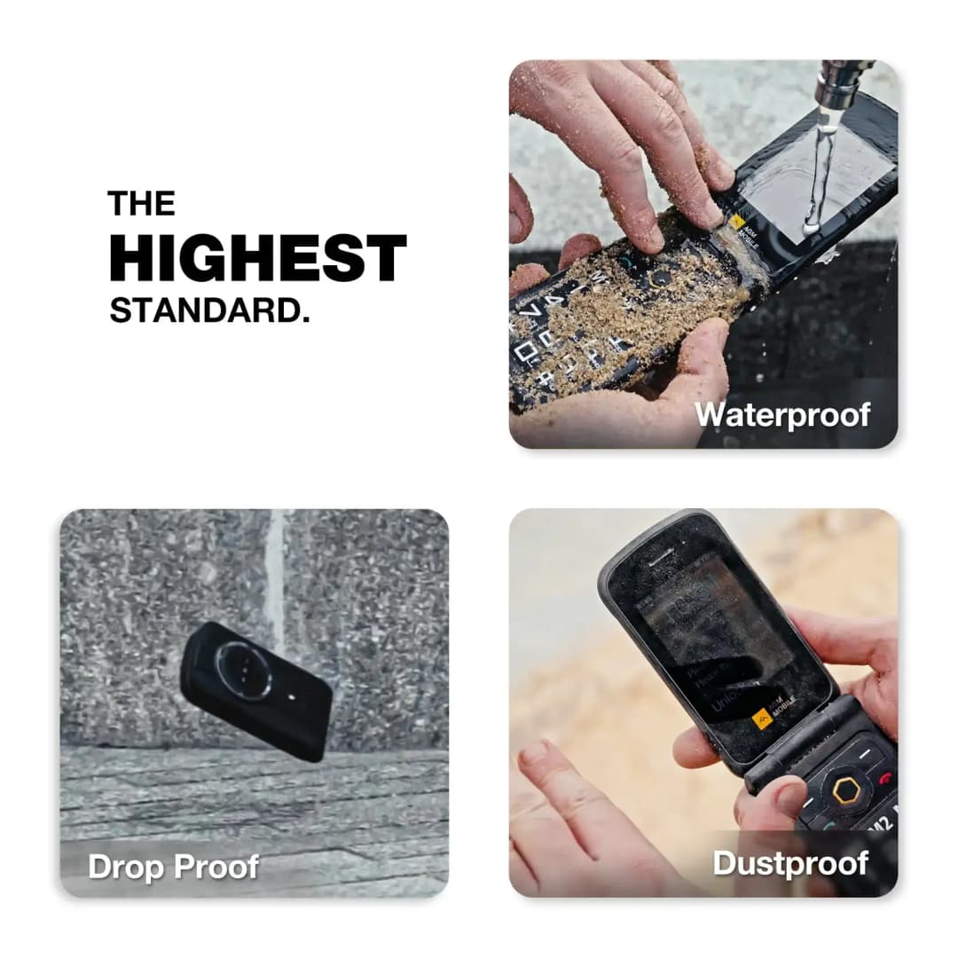 AGM M8 Security Rugged Flip Phone Senior Safe No Cam/Bluetooth WaterProof  2.8” QVGA 4G SOS Button 1500mAh Battery FM Radio - 5