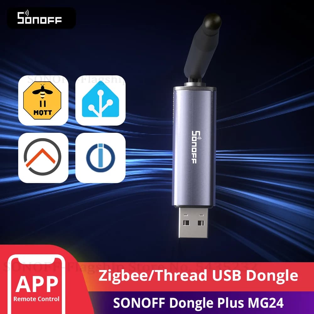SONOFF Dongle Plus MG24 محول USB Zigbee/Thread بشريحة EFR32MG24 متوافق مع منصات مفتوحة المصدر متعددة Zigbee2MQTT