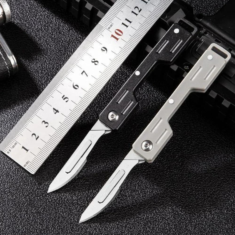 Hot sales Machinery Mini Folding Scalpel Medical Folding Knife EDC Outdoor Unpacking Pocket Knife with 10pcs Replaceable Blades - 2