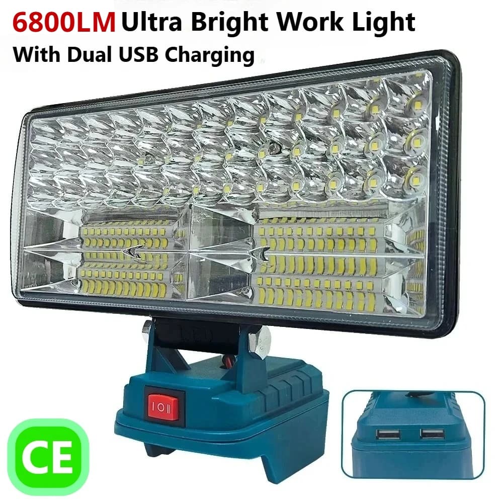 مصباح عمل LED مقاس 3/4/8 بوصة لبطارية ماكيتا 14.4V 18V Li-ion مع كشاف USB خارجي وفانوس تخييم وإضاءة طوارئ