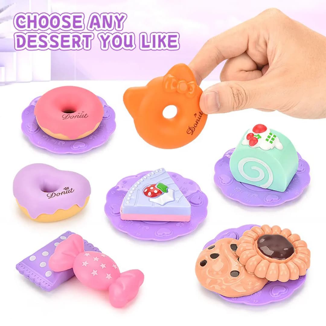 Kids Tea/Pastry Set Toy Simulation Pretend Play Food Playset for Children Montessori Toddler Children Gift Kitchen Girl - 3